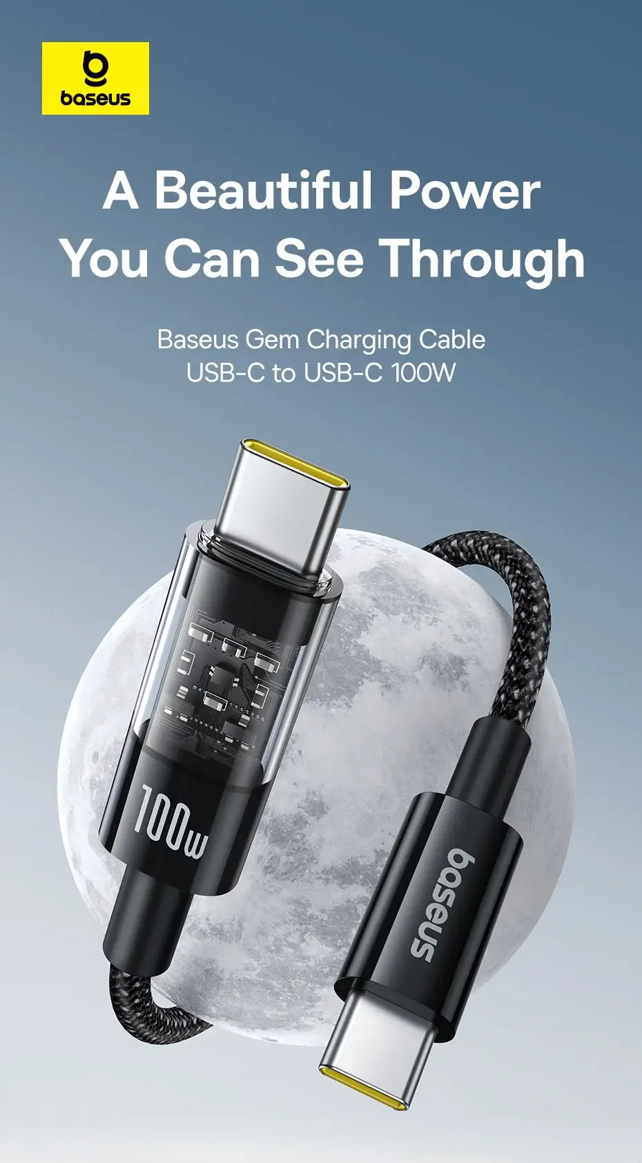 Baseus CB000092 Gem Series 100W Type-C to Type-C Fast Charging Cable