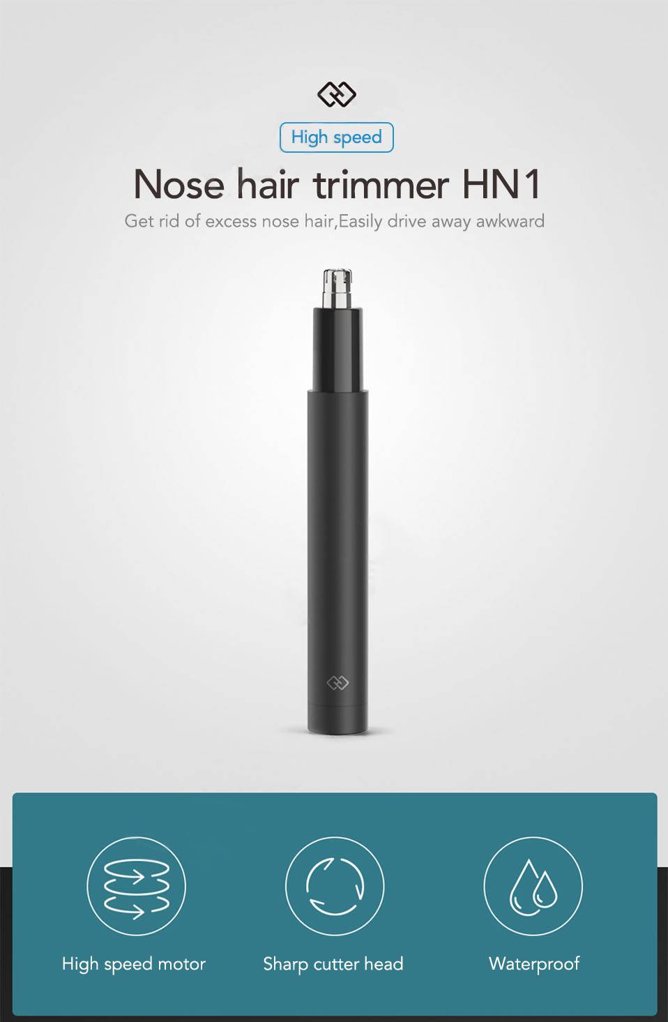 Xiaomi Mijia HN1 Mini Electric Nose Hair Trimmer with High-Speed Motor & Water-Resistant Sharp Cutter Head