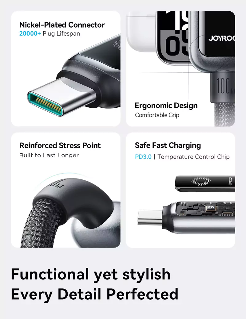 JOYROOM StarFlight S-A55 30W Type-C to Lightning Auto Power-Off Fast Charging & Data Cable 1.2m