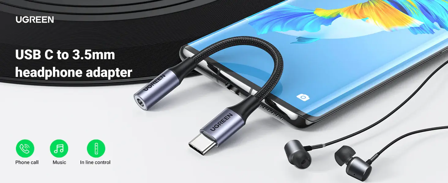 UGREEN AV142 USB-C to 3.5mm Headphone Jack Adapter (30632)