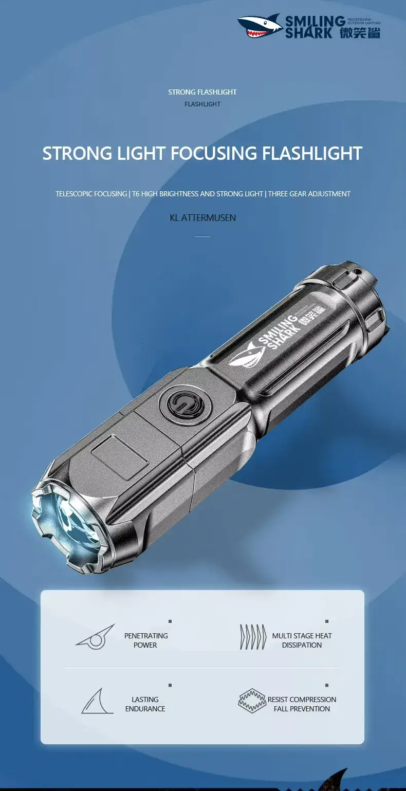 Smiling Shark 622A Telescopic LED Flashlight