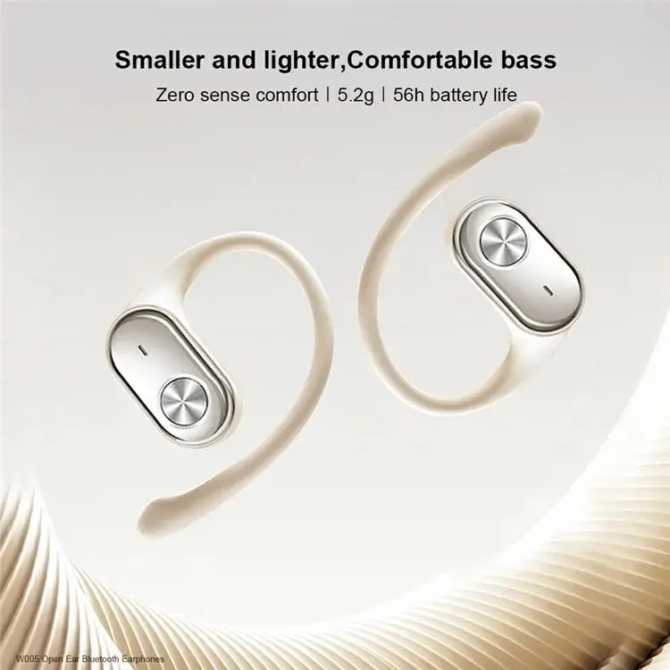 XUNDD W005 Open-Ear Bluetooth 5.4 Earbuds with Earhooks (1 Pair) - Beige