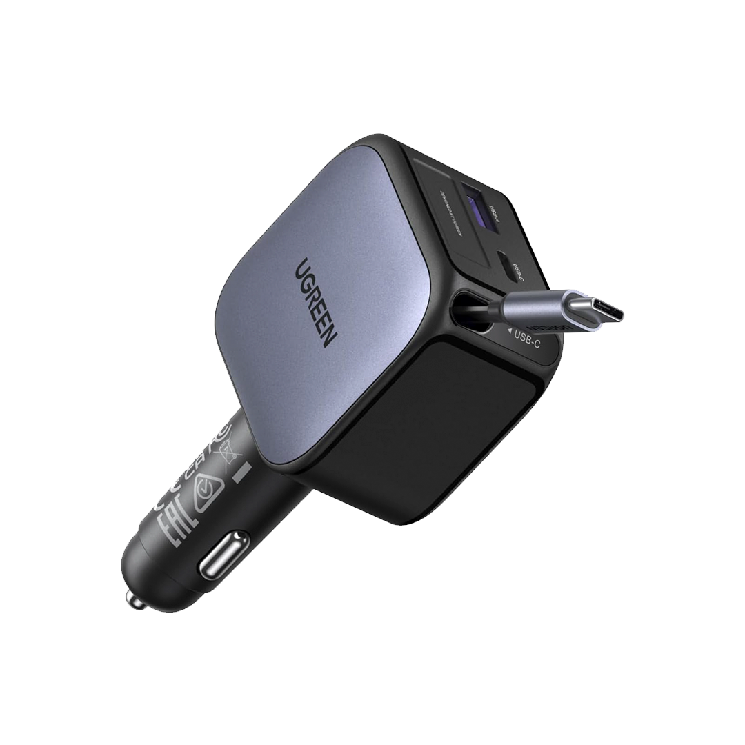 UGREEN Nexode EC602 60W Car Charger with Retractable USB-C Cable (55212)
