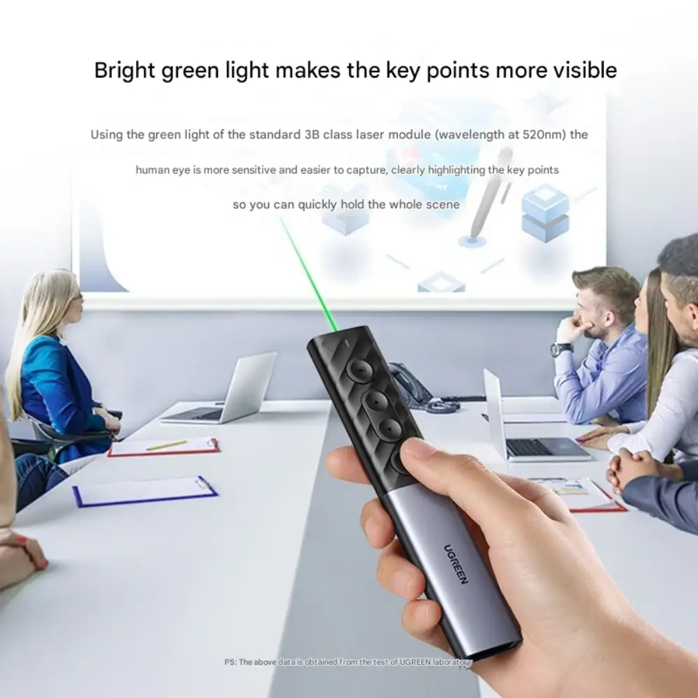 UGREEN LP386 Wireless Rechargeable Green Laser Pointer Presentation Remote – 20470