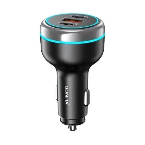 XUNDD XDCC-007 230W 3-Port Fast Car Charger 2 USB-C & 1 USB-A Quick Charging