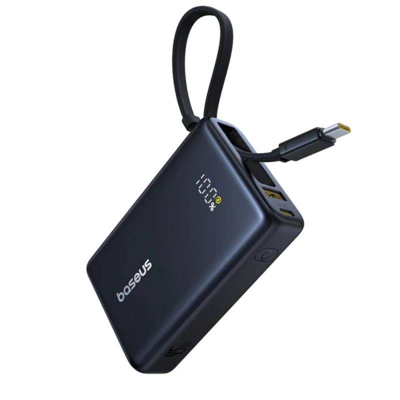 Baseus PicoGo 10000mAh 45W Portable Power Bank with Built-in USB-C Cable