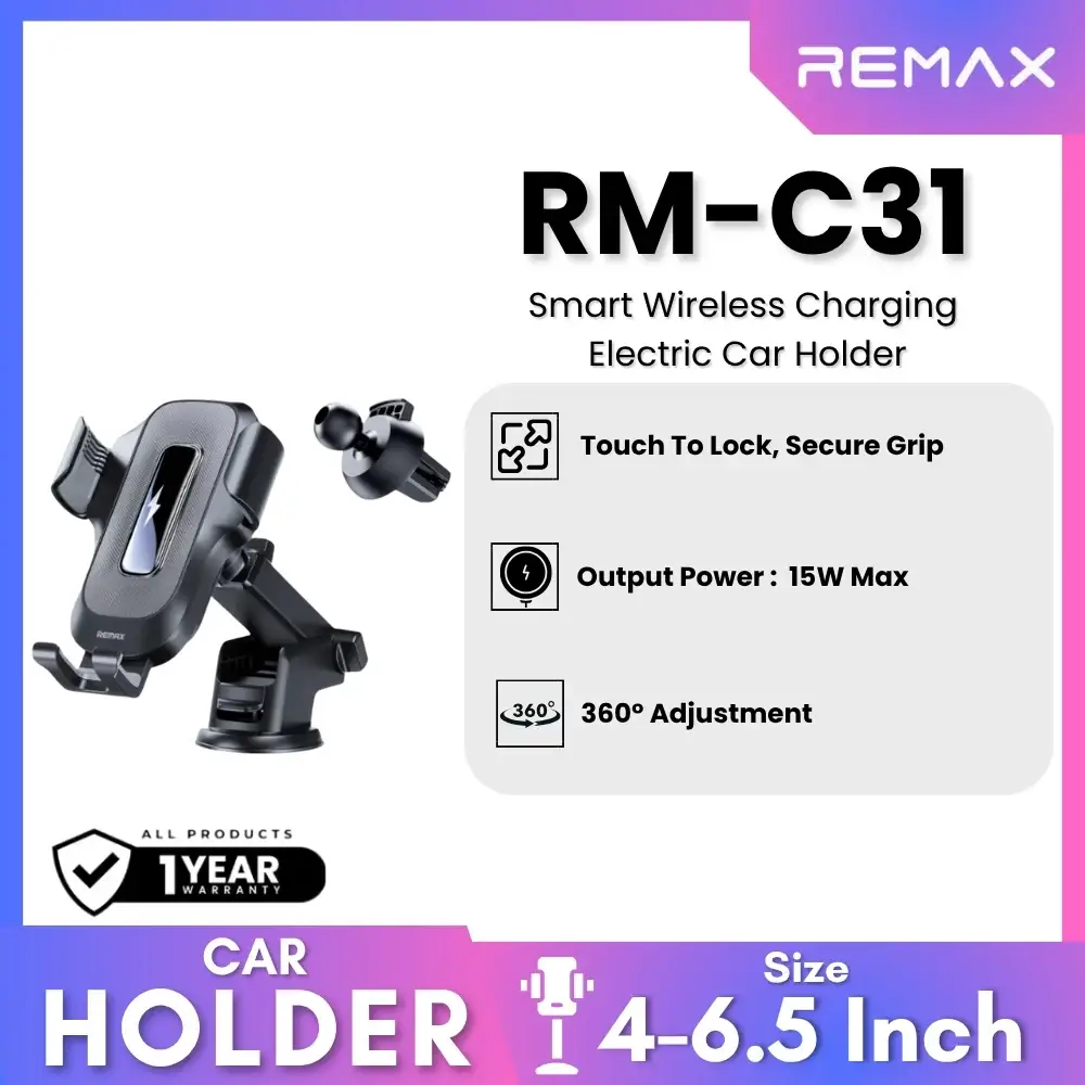 Remax RM-C31 15W Smart Wireless Charging Car Holder