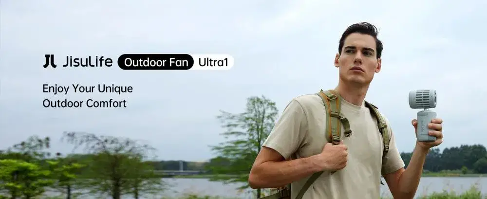 JISULIFE Ultra1 Outdoor Rechargeable Fan 13500mAh Battery High-Power Portable Cooling Fan