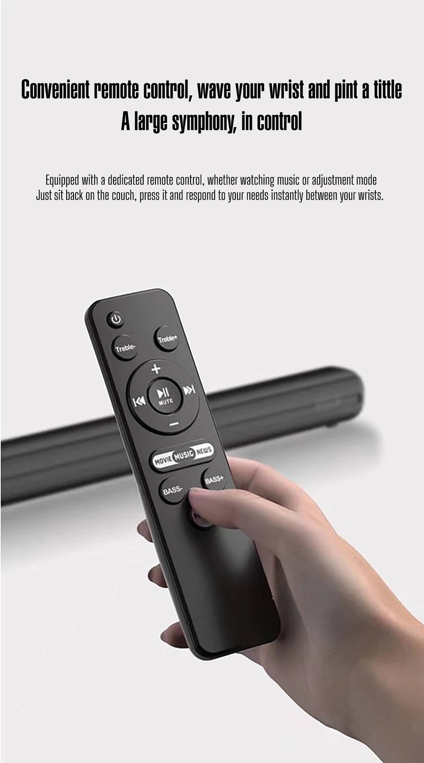 Awei Y520 Wireless Bluetooth Soundbar with Subwoofer for Home Theater Systems