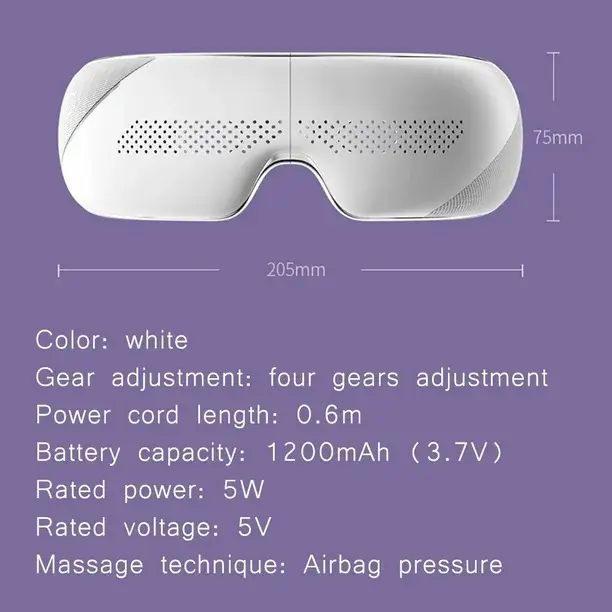 Jeeback E10 Smart Eye Massager with Air Pressure & Heat Therapy Foldable Design for Eye Fatigue Relief