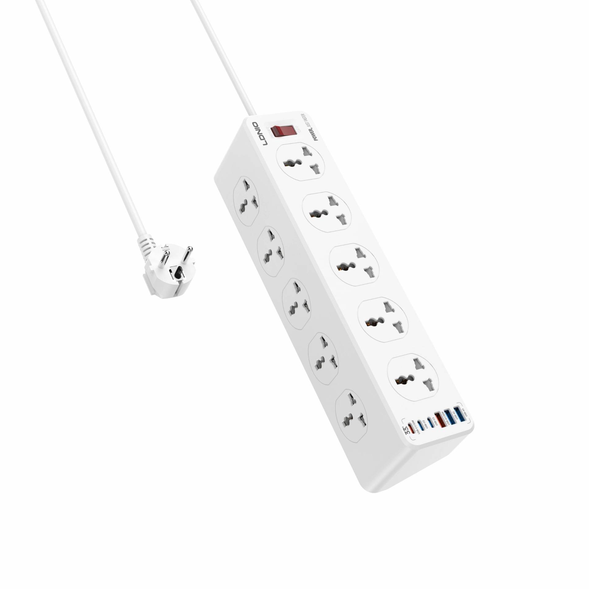 LDNIO SC10610C Universal Power Strip 10 Outlets 2M Cable