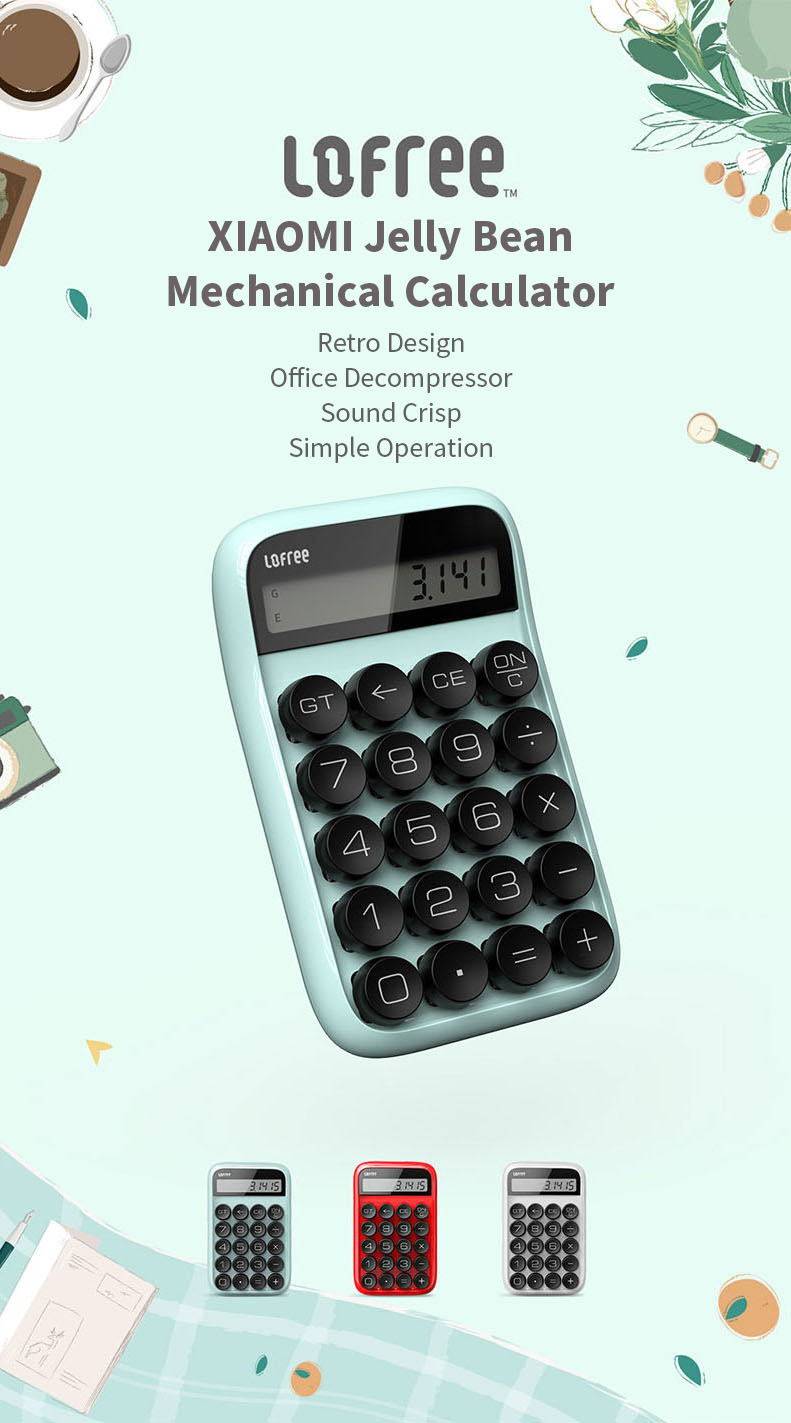Xiaomi LOFREE EH113P Jelly Bean Retro-Style Mechanical Calculator