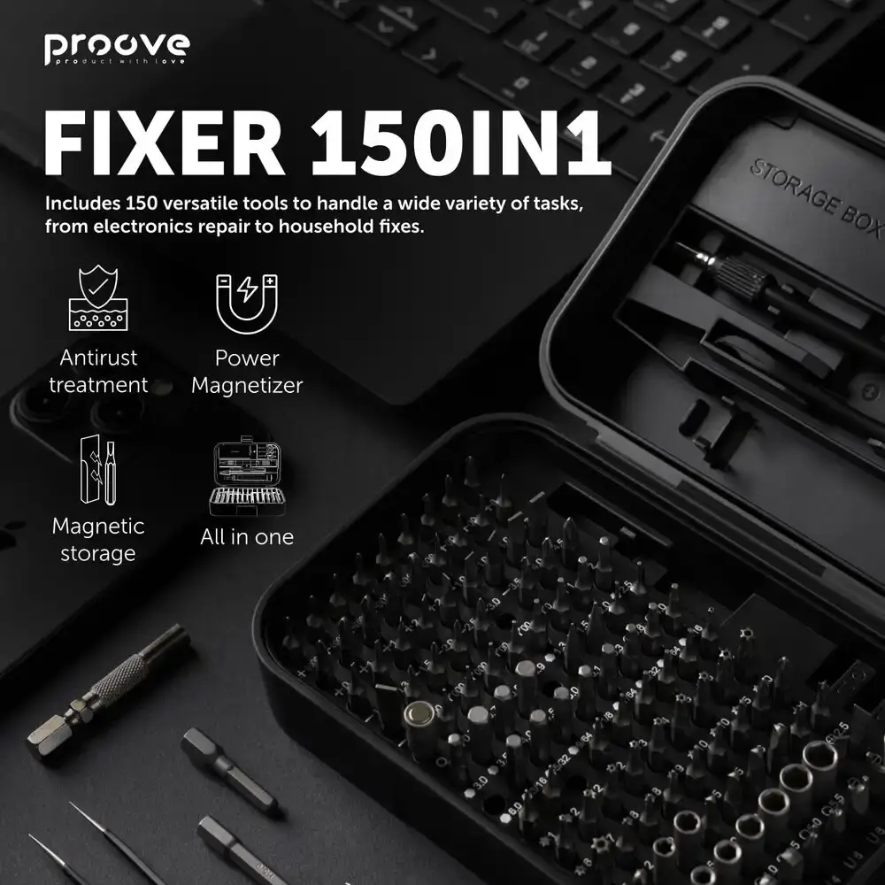 Proove Fixer 150-in-1 Precision Screwdriver & Repair Tool Kit