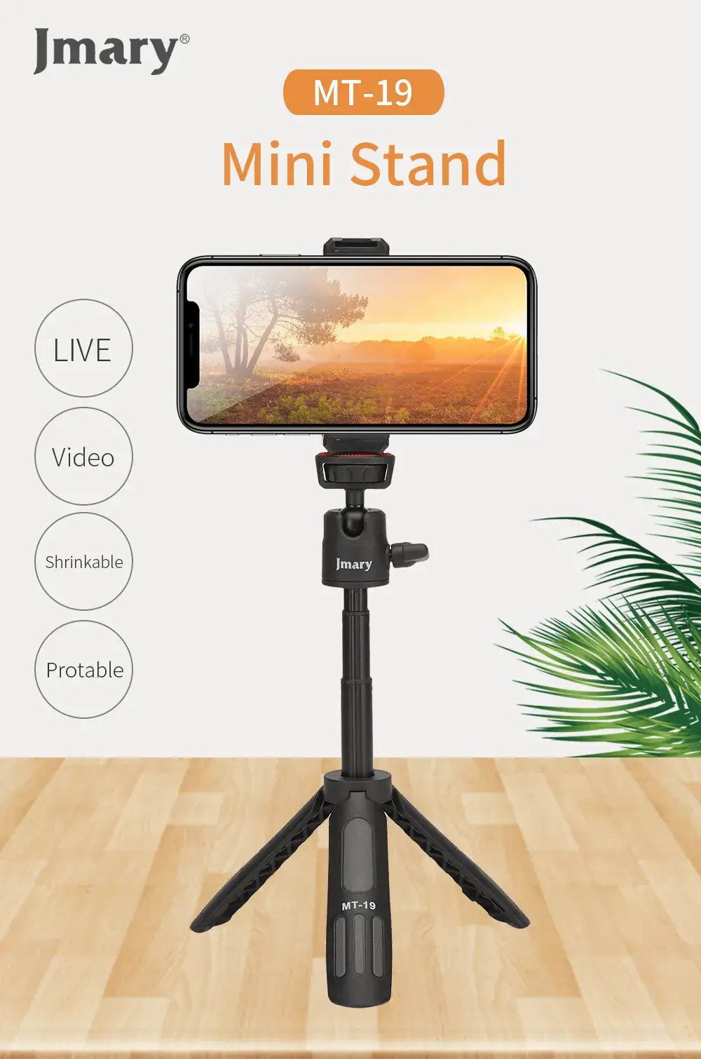 Jmary MT19 Mini Portable Mobile Stand Tripod