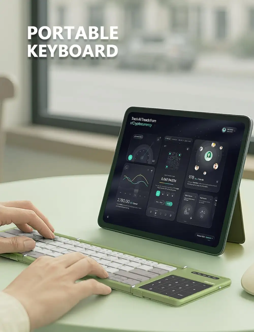 Nillkin NKF01 Cube Pocket Foldable Bluetooth Keyboard with Built-in Touchpad