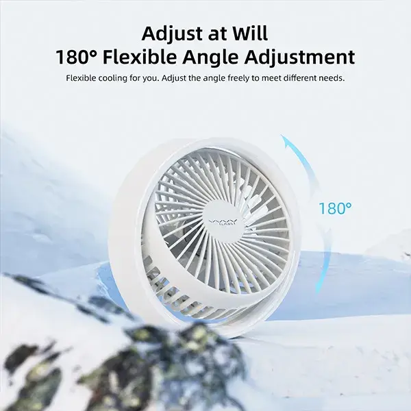 Vyvylabs VKD04-WH Mini Portable Desktop Fan with LED Light