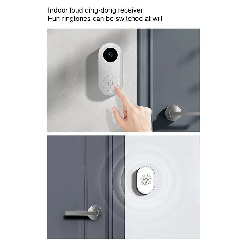 Smart Wireless Video Doorbell with AI Motion Detection and Easy Installation