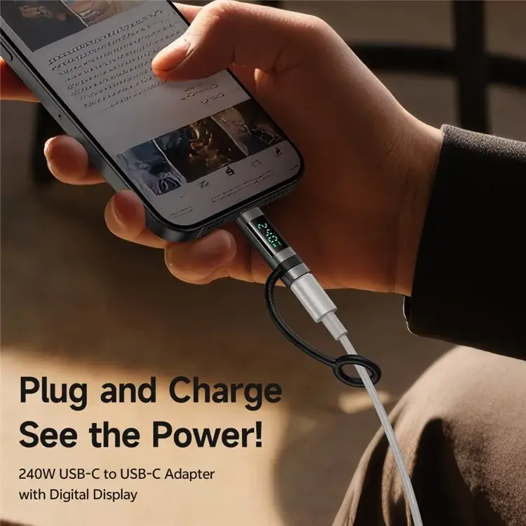McDodo OT-2620 MDD USB-C to USB-C Adapter 240W PD Fast Charging Mini Converter with Digital Power Display