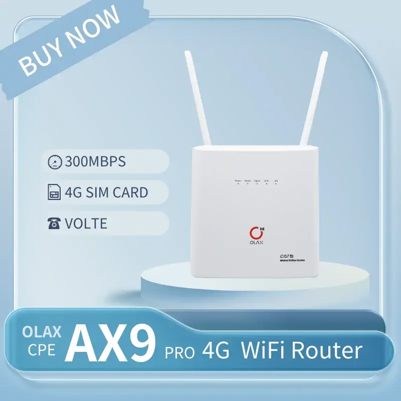 OLAX AX9 Pro 4G LTE Wireless Wi-Fi Router with SIM Card Slot 300Mbps High-Speed Internet