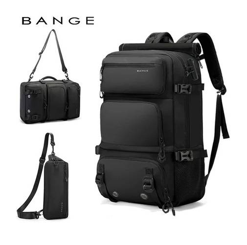 BANGE 1810 Multi-Functional Travel Backpack with Large Capacity & Detachable Sling Bag