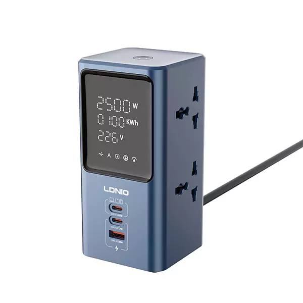 LDNIO SC2 45W GaN PD Fast Charging 7-in-1 Power Strip with LED Display
