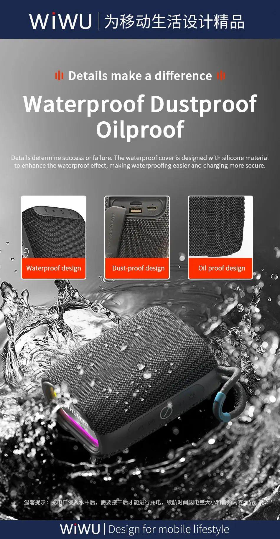 WIWU Thunder P26 Portable Wireless Speaker