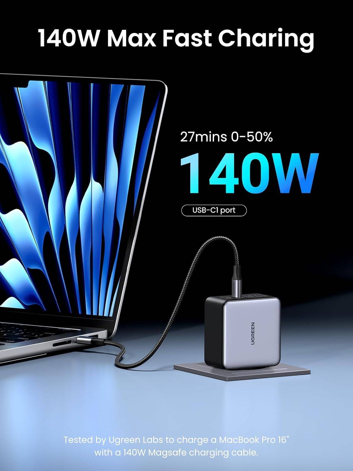UGREEN Nexode X569 140W 4-Port GaN USB-C Fast Charger Foldable Compact Adapter