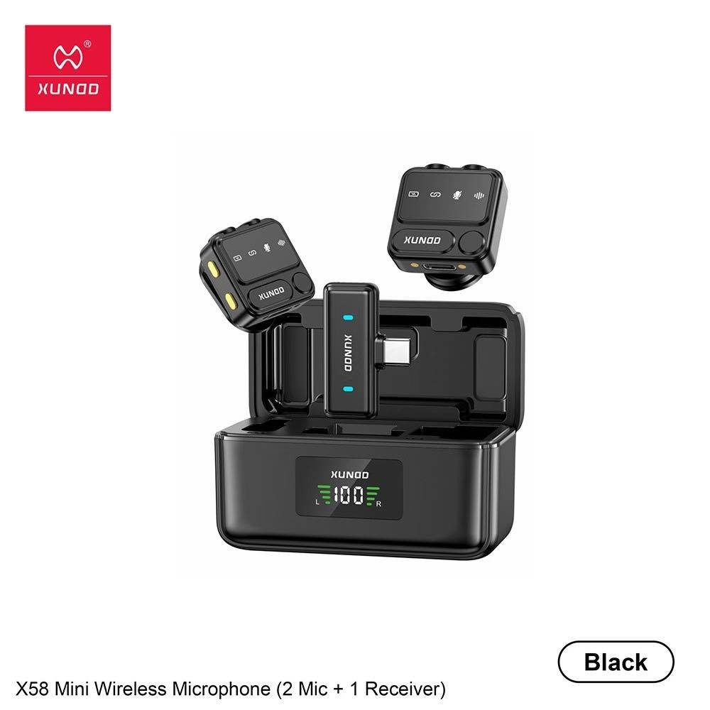 XUNDD X58 Mini Wireless 2 Transmitters & 1 Receiver Microphone Set XUNDD X58 Mini Wireless 2 Transmitters & 1 Receiver Microphone Set