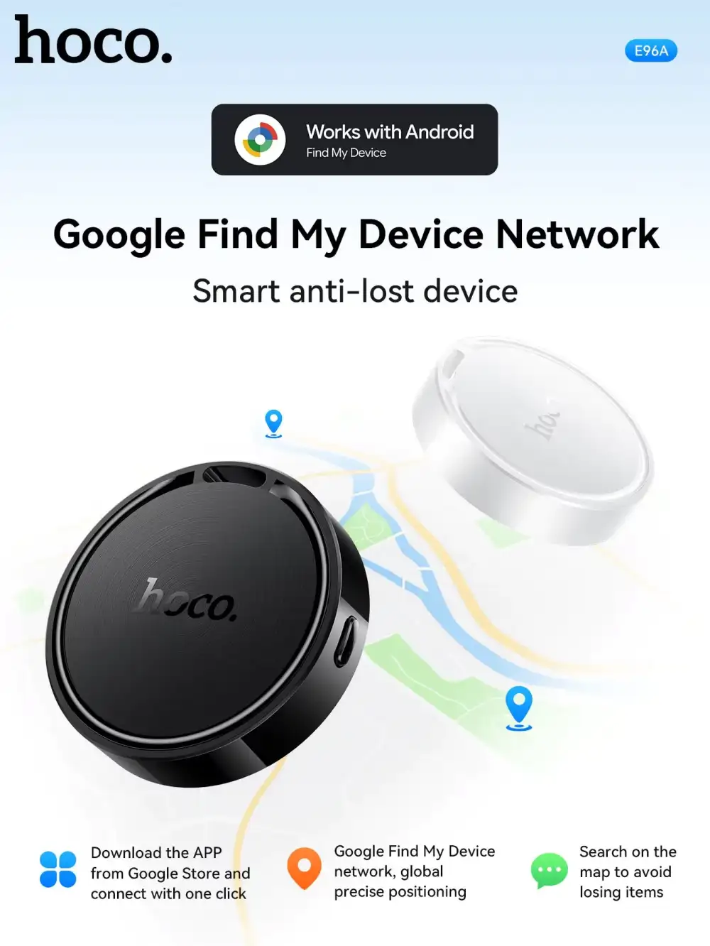 HOCO E96A Smart Anti-Lost Tag Bluetooth Tracker for Android Devices