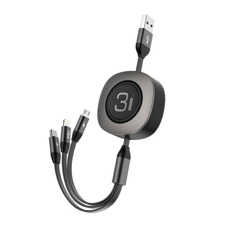 ROCK G3 3-in-1 Charge & Sync Cable Lightning Micro USB & Type-C