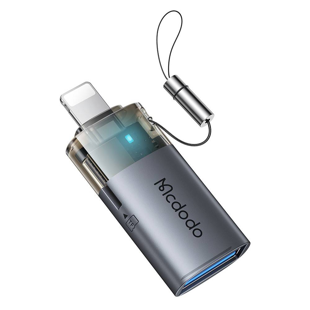 Mcdodo OT-785 2-in-1 USB-A to Lightning Adapter with TF Card Reader