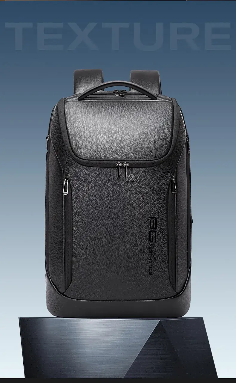BANGE 6623 Anti-Theft Leather Laptop Backpack