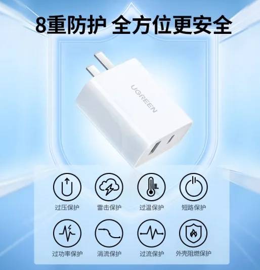 Ugreen CD170 30W 1 USB-C & 1 USB-A Dual-Port Fast Charging Adapter