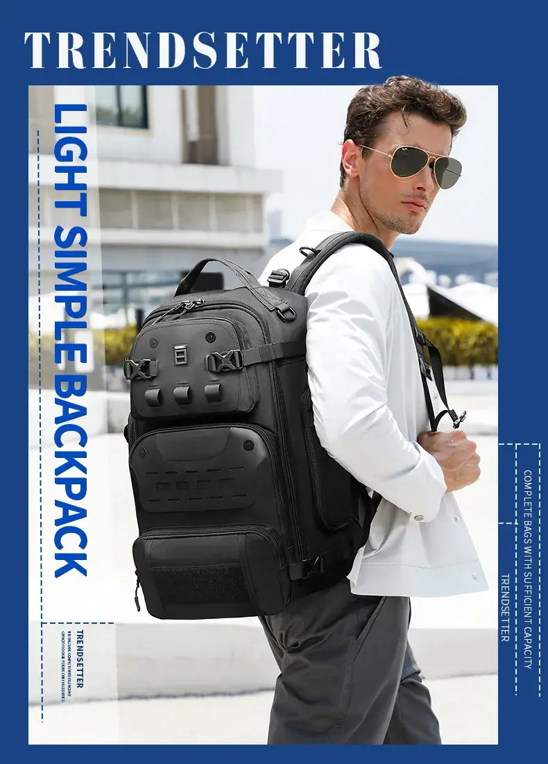 Ozuko 9590 Multifunctional Waterproof Anti-Theft Travel Backpack