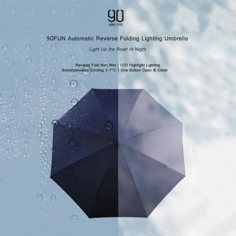 Xiaomi 90Fun Automatic Reverse Folding Umbrella with Built-in Flashlight
