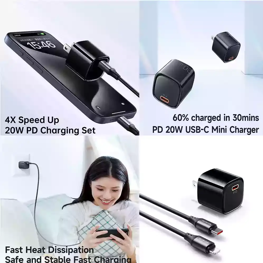 McDodo CH-4006 20W PD Fast Charger with Type-C to Lightning Cable