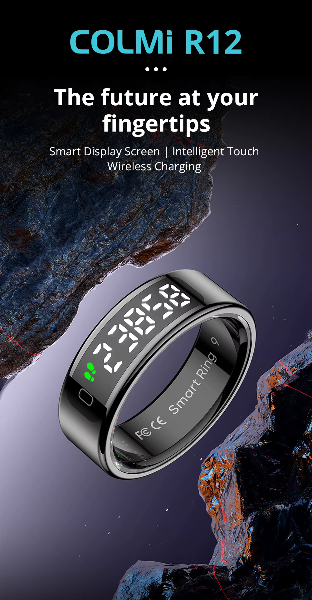 COLMI R12 Smart Ring Touchscreen Fitness & Health Tracker with Display