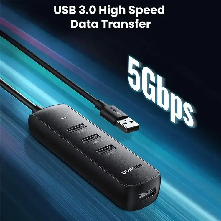 UGREEN 20486 USB 3.0 Hub 4-Port Data Transfer Adapter 0.5m Cable