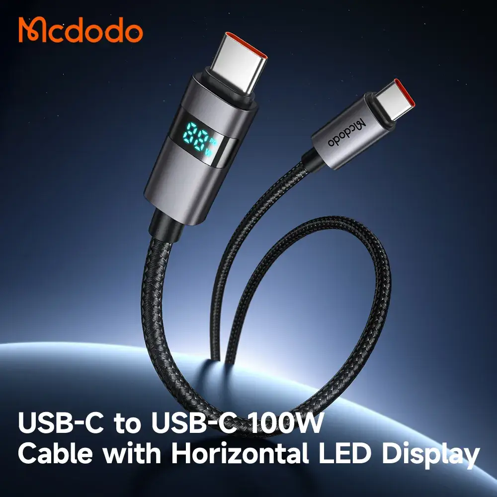 McDodo CA-561 100W Type-C to Type-C Cable with Horizontal LED Display