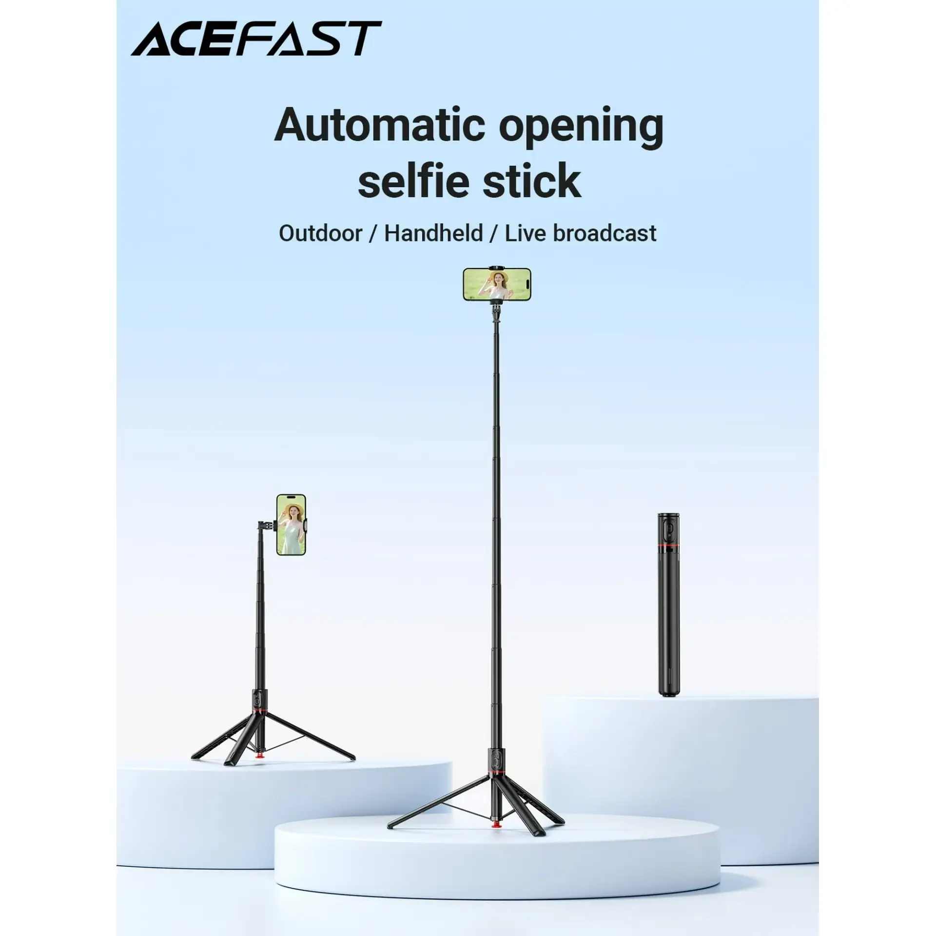 AceFast E31 Wireless Selfie Stick with Automatic Tripod