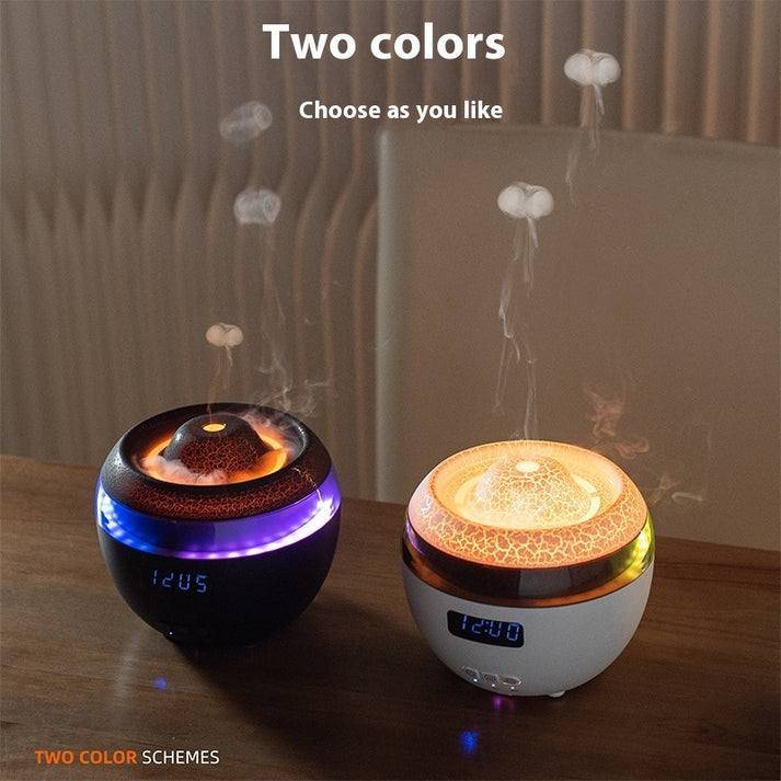 V37 Clock Humidifier with Colorful LED Light Multifunctional Air Humidifier & Digital Clock for Bedroom or Office