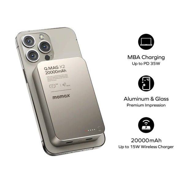 Momax Q.Mag X2 20000mAh Magnetic Wireless Power Bank