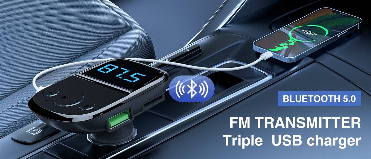 LDNIO C706Q 25W Bluetooth 5.0 Car Charger & FM Transmitter with Music Playback