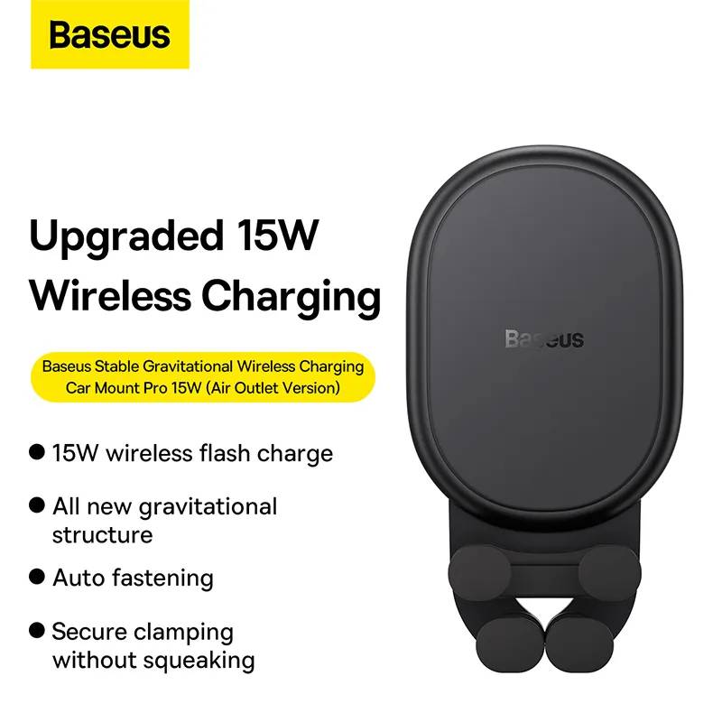 Baseus Stable Gravitational Wireless Car Charger Pro 15W Fast Charging