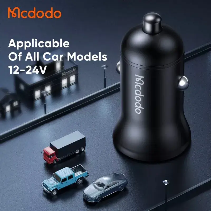 Mcdodo CC-2680 45W Dual-Port Car Charger PD 3.0 USB-C & QC USB-A Super Fast Charging Adapter