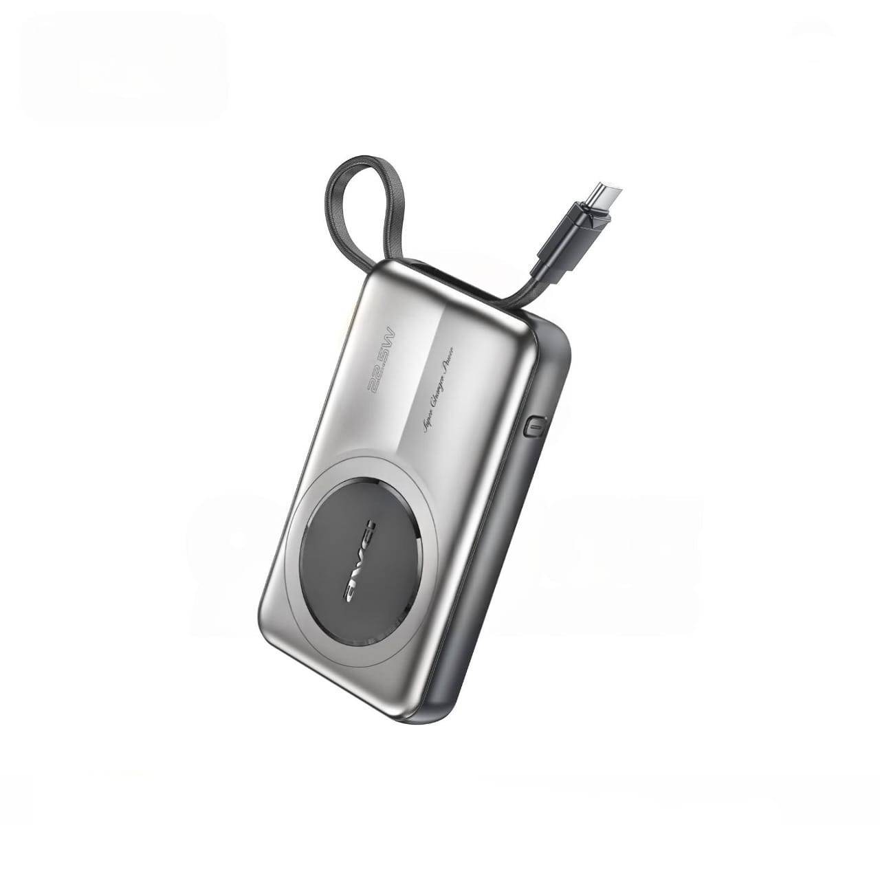 Awei PA22 10,000mAh Power Bank 22.5W Wireless Charging with Built-in Type-C Cable