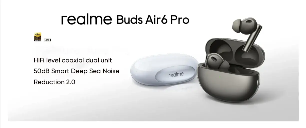 Realme Buds Air 6 Pro True Wireless Earbuds with 50 dB ANC and LDAC