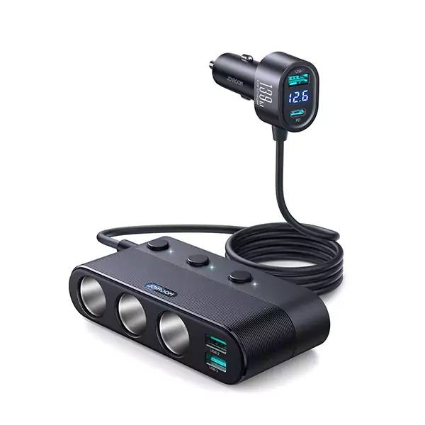 Joyroom JR-CCL01 139W 7-in-1 Car Charger with Cigarette Lighter Splitter and Fast Charging Ports