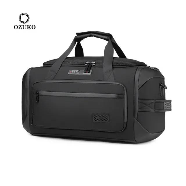 Ozuko 9709 55L Waterproof Travel Duffel Bag with Shoe Compartment Business Travel Bag Luggage