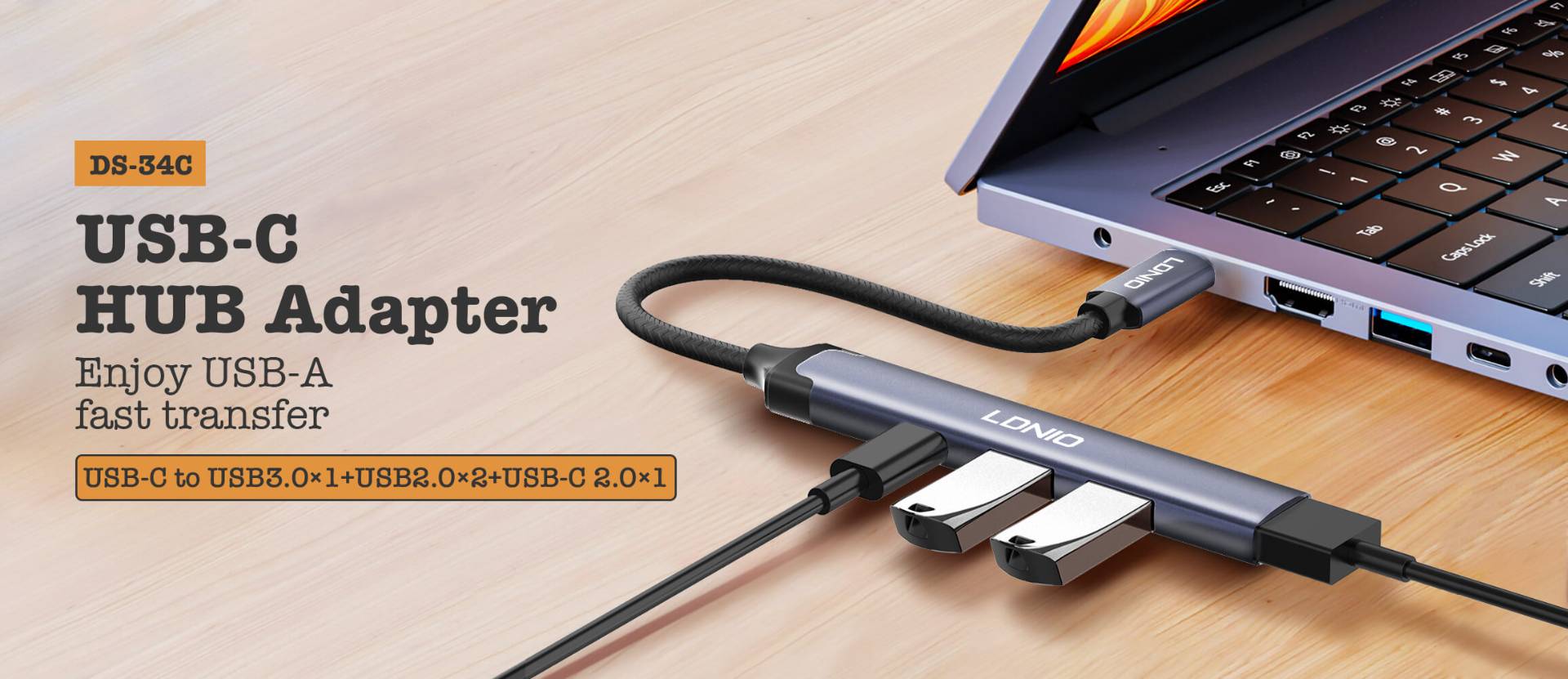 LDNIO DS-34C 4-in-1 USB-C Docking Station